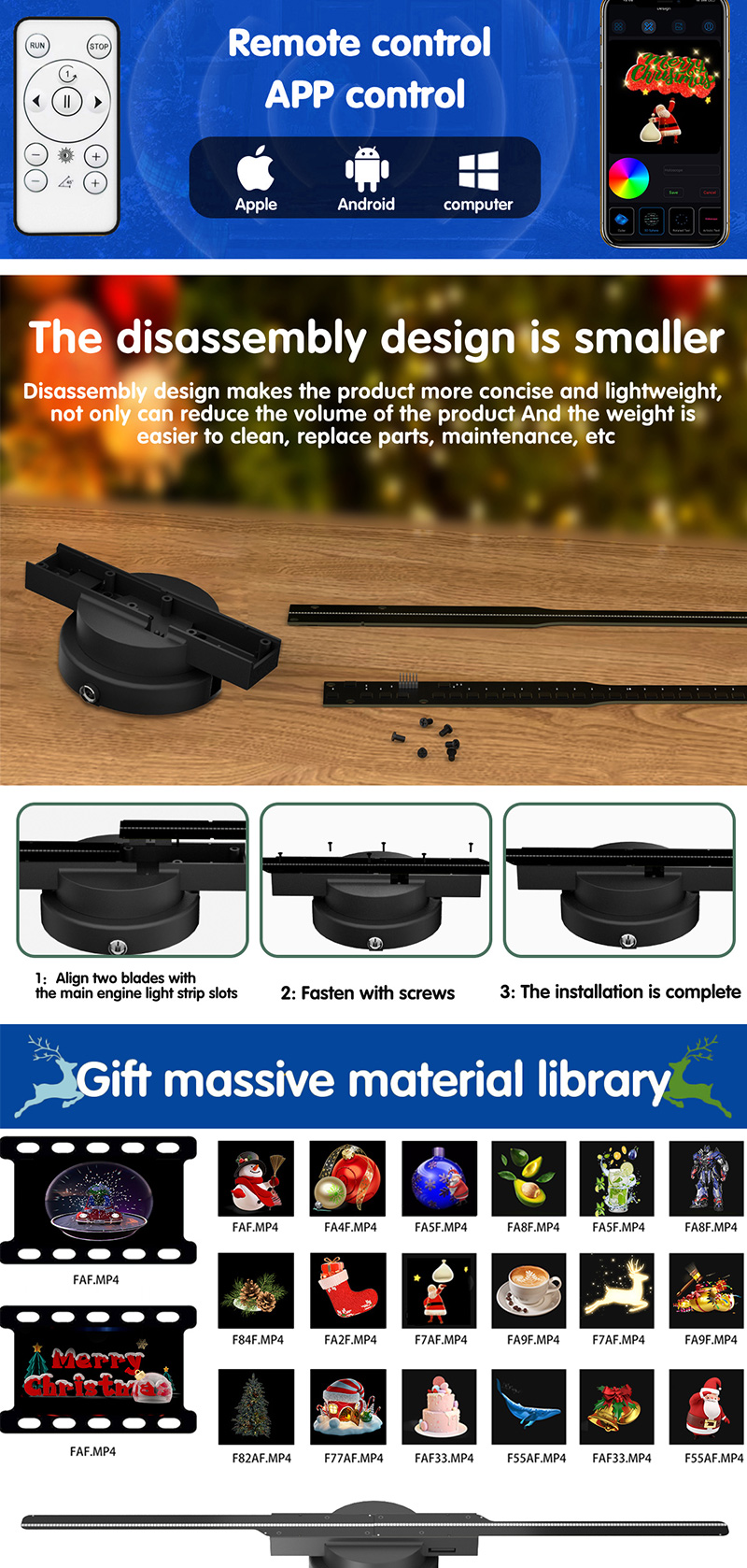 App-controlled Holographic fan