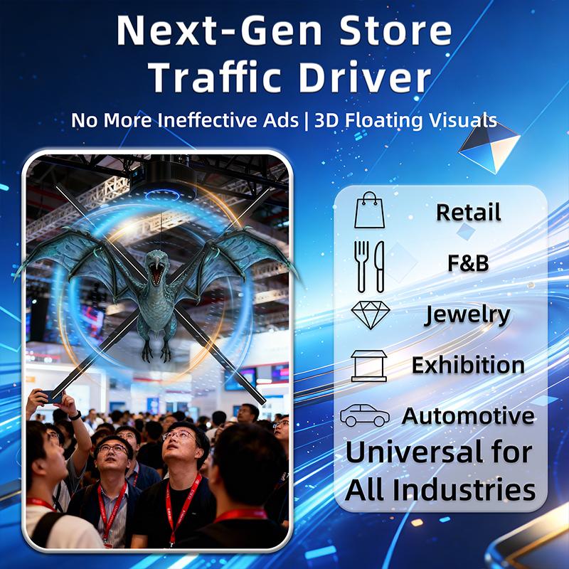 P52 3D Holographic Fan 52cm display 614 LEDs 2000x1228 resolution floating ads